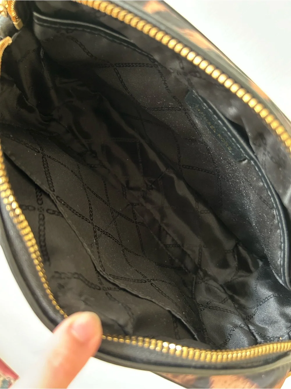 Michael Kors Brown & Black Leopard Print Crossbody Bag - Picture 7 of 8